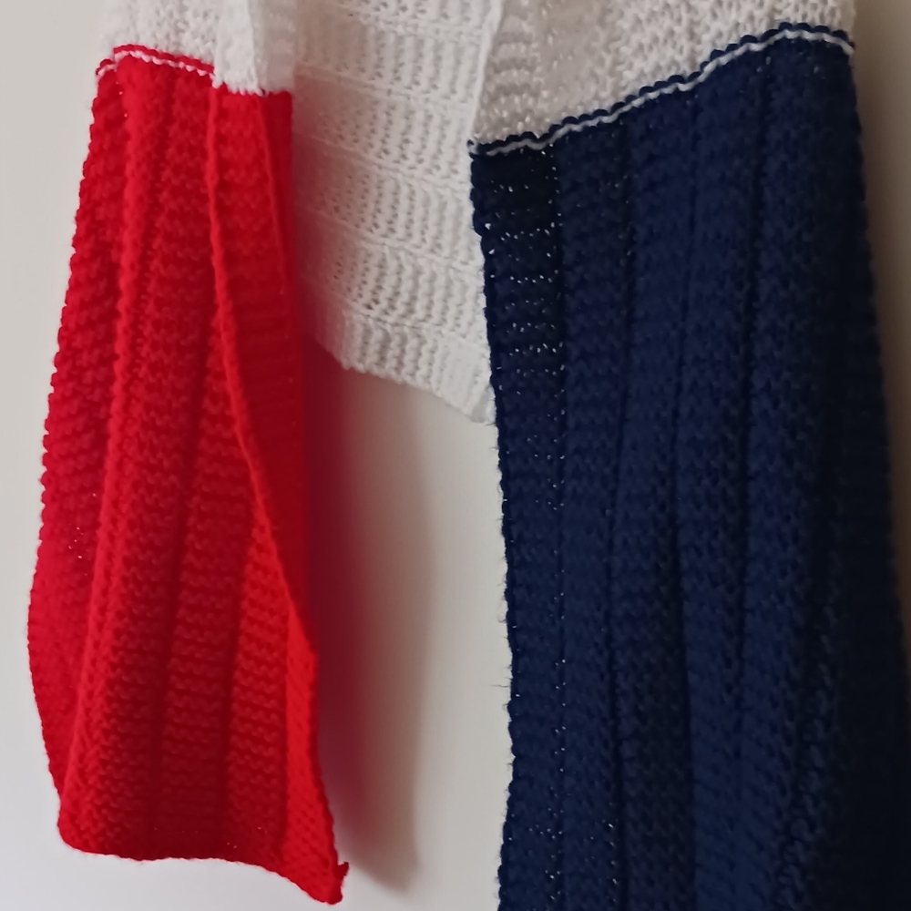 Red, White, and Blue Knit Shawl